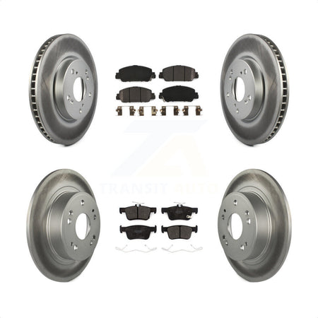 Front Rear Coated Disc Brake Rotors And Semi-Metallic Pads Kit For Honda Accord KGF-101994 by Transit Auto