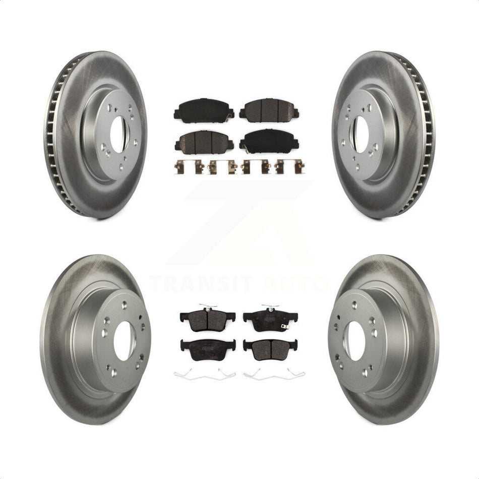 Front Rear Coated Disc Brake Rotors And Semi-Metallic Pads Kit For Honda Accord KGF-101994 by Transit Auto