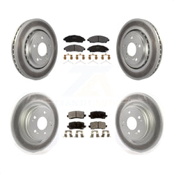 Front Rear Coated Disc Brake Rotors And Semi-Metallic Pads Kit For Acura MDX KGF-101997