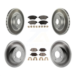 Front Rear Coated Disc Brake Rotors And Semi-Metallic Pads Kit For 2012-2013 Fiat 500 Turbocharged with GAS engine KGF-101999