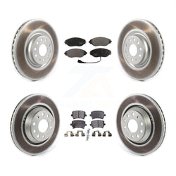 Front Rear Coated Disc Brake Rotors And Semi-Metallic Pads Kit For Volkswagen GTI KGF-102002