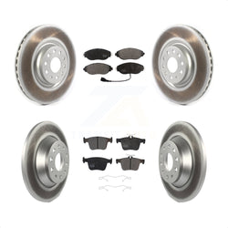 Front Rear Coated Disc Brake Rotors And Semi-Metallic Pads Kit For Volkswagen Tiguan Jetta KGF-102004
