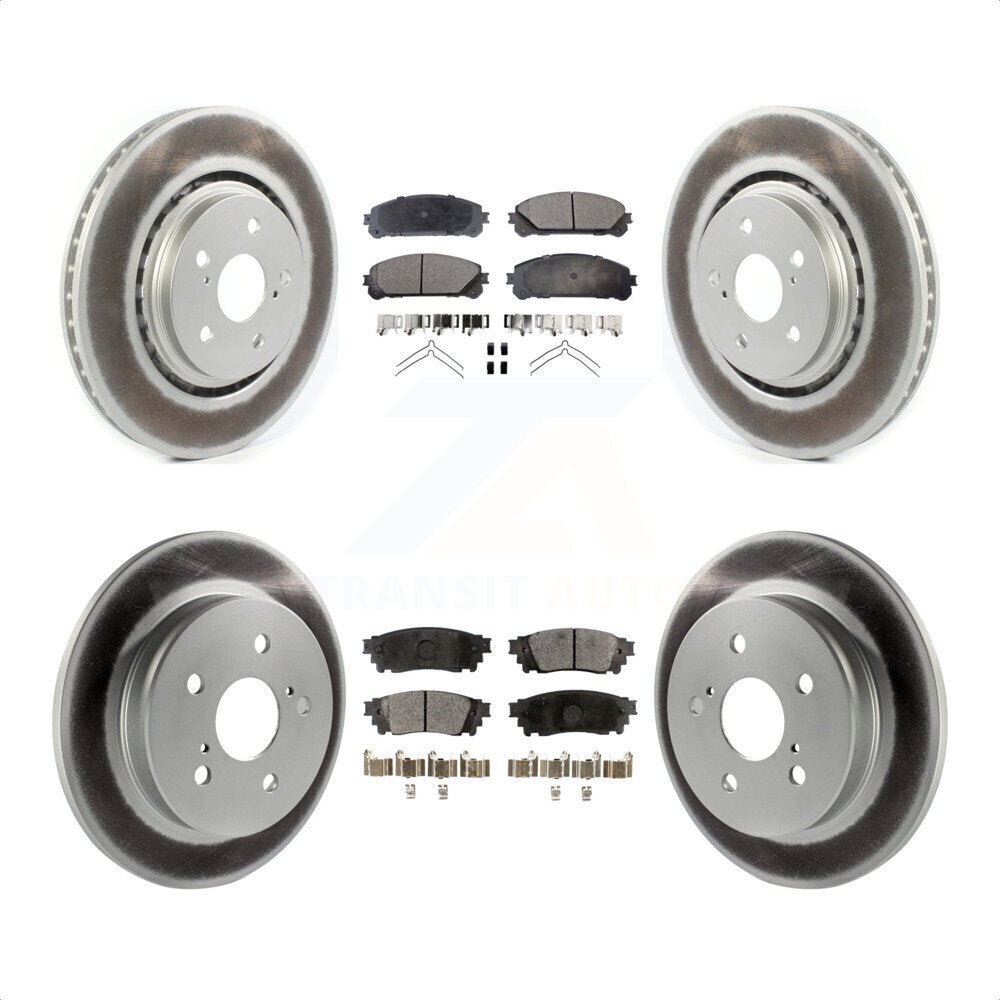 Front Rear Coated Disc Brake Rotors And Semi-Metallic Pads Kit For Toyota Camry Avalon TRD KGF-102013 by Transit Auto