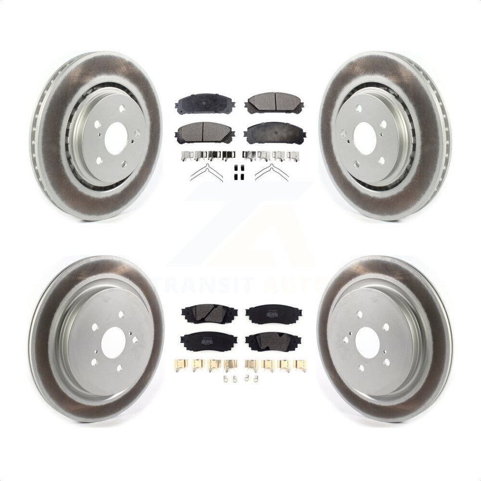 Front Rear Coated Disc Brake Rotors And Semi-Metallic Pads Kit For Lexus RX350 RX450h RX350L RX450hL KGF-102014 by Transit Auto