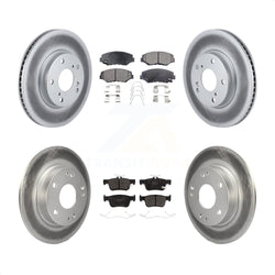 Front Rear Coated Disc Brake Rotors And Semi-Metallic Pads Kit For Honda Civic KGF-102015