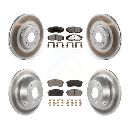 Front Rear Coated Disc Brake Rotors And Semi-Metallic Pads Kit For 2015-2019 Kia Sedona KGF-102019 by Transit Auto