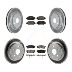 Front Rear Coated Disc Brake Rotors And Semi-Metallic Pads Kit For Toyota Camry RAV4 Lexus ES350 Avalon ES300h UX250h UX200 C-HR ES250 Venza KGF-102025