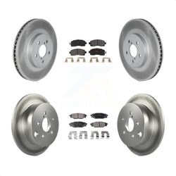 Front Rear Coated Disc Brake Rotors And Semi-Metallic Pads Kit For Subaru Crosstrek Impreza KGF-102028