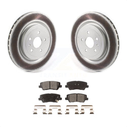 Rear Coated Disc Brake Rotors And Semi-Metallic Pads Kit For 2015 Cadillac CTS 6.2L KGF-102040