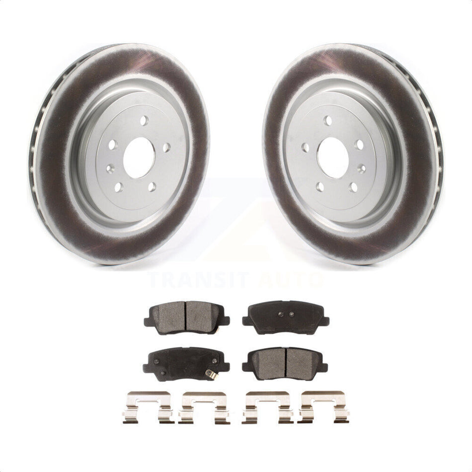 Rear Coated Disc Brake Rotors And Semi-Metallic Pads Kit For 2015 Cadillac CTS 6.2L KGF-102040 by Transit Auto