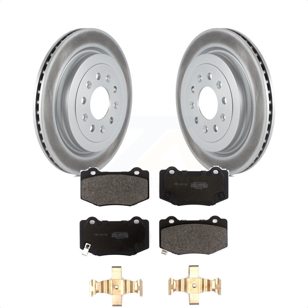 Rear Coated Disc Brake Rotors And Semi-Metallic Pads Kit For 2016-2017 Cadillac ATS V KGF-102044 by Transit Auto