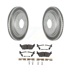 Rear Coated Disc Brake Rotors And Semi-Metallic Pads Kit For Ford F-150 Expedition Lincoln Navigator KGF-102051