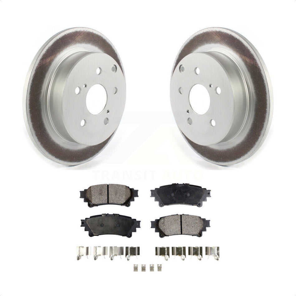 Rear Coated Disc Brake Rotors And Semi-Metallic Pads Kit For Toyota Prius V Mirai KGF-102066 by Transit Auto