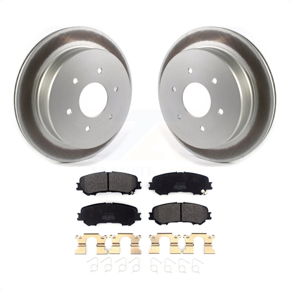 Rear Coated Disc Brake Rotors And Semi-Metallic Pads Kit For 2017-2022 Nissan TITAN KGF-102073 by Transit Auto