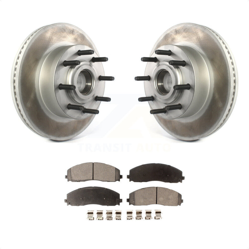 Front Coated Disc Brake Rotors Hub Assembly And Semi-Metallic Pads Kit For Ford F-250 Super Duty F-350 KGF-102084 by Transit Auto