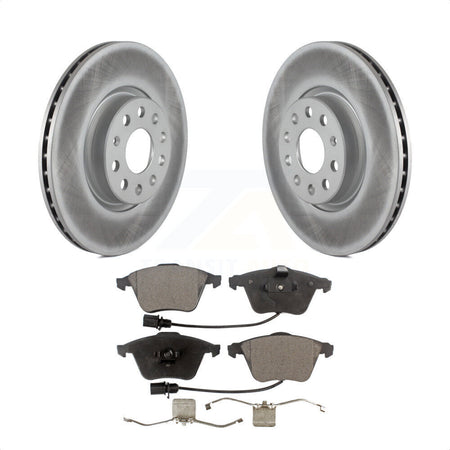 Front Coated Disc Brake Rotors And Semi-Metallic Pads Kit For Volkswagen CC Passat KGF-102090 by Transit Auto