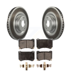 Front Coated Disc Brake Rotors And Semi-Metallic Pads Kit For Hyundai Genesis Equus KGF-102096