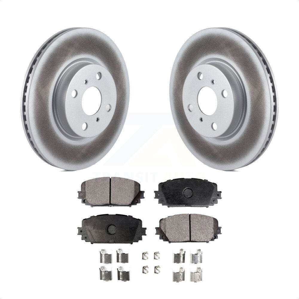 Front Coated Disc Brake Rotors And Semi-Metallic Pads Kit For Toyota Yaris KGF-102099 by Transit Auto