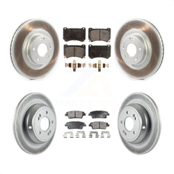 Front Rear Coated Disc Brake Rotors And Semi-Metallic Pads Kit For Hyundai Genesis KGF-102107