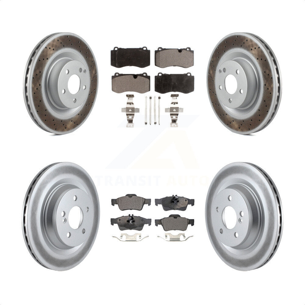 Front Rear Coated Disc Brake Rotors And Semi-Metallic Pads Kit For Mercedes-Benz S550 SL550 S600 CL550 S400 S350 CL600 S450 KGF-102108 by Transit Auto