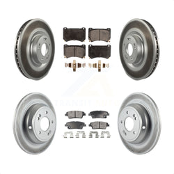 Front Rear Coated Disc Brake Rotors And Semi-Metallic Pads Kit For 2012-2014 Hyundai Genesis 5.0L KGF-102109