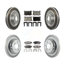 Front Rear Coated Disc Brake Rotors And Semi-Metallic Pads Kit For Hyundai Genesis G80 Kia K900 3.8L KGF-102110