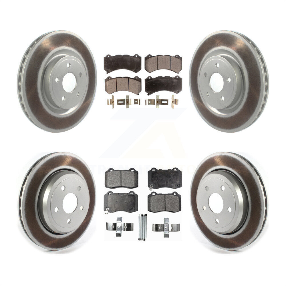 Front Rear Coated Disc Brake Rotors And Semi-Metallic Pads Kit For Jeep Grand Cherokee Dodge Durango KGF-102184 by Transit Auto