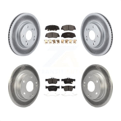 Front Rear Coated Disc Brake Rotors And Semi-Metallic Pads Kit For 2019-2022 Honda Insight KGF-102189