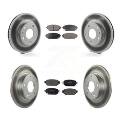 Front Rear Coated Disc Brake Rotors And Semi-Metallic Pads Kit For 2019-2021 Mazda CX-3 FWD KGF-102213