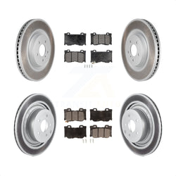 Front Rear Coated Disc Brake Rotors And Semi-Metallic Pads Kit For INFINITI G37 Nissan 370Z Q60 Z KGF-102242