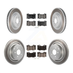 Front Rear Coated Disc Brake Rotors And Semi-Metallic Pads Kit For INFINITI Q50 M37 Q60 Q70 Q70L QX70 M56 FX50 KGF-102244