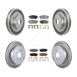 Front Rear Coated Disc Brake Rotors And Semi-Metallic Pads Kit For Subaru Outback Legacy KGF-102247