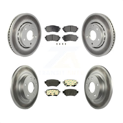 Front Rear Coated Disc Brake Rotors And Semi-Metallic Pads Kit For 2019-2021 Mazda 6 Naturally Aspirated KGF-102262