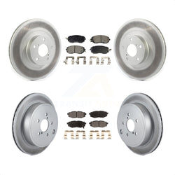 Front Rear Coated Disc Brake Rotors And Semi-Metallic Pads Kit For Toyota 86 KGF-102263