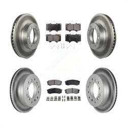 Front Rear Coated Disc Brake Rotors And Semi-Metallic Pads Kit For Toyota 4Runner FJ Cruiser KGF-102266