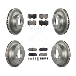 Front Rear Coated Disc Brake Rotors And Semi-Metallic Pads Kit For 2010-2014 Toyota FJ Cruiser KGF-102268