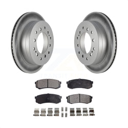 Rear Coated Disc Brake Rotors And Semi-Metallic Pads Kit For Toyota 4Runner Sequoia FJ Cruiser Lexus GX470 KGF-102272
