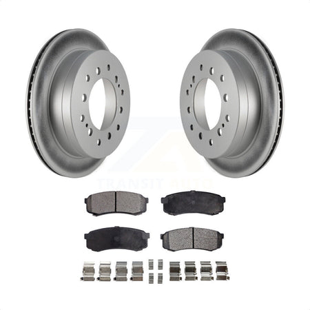 Rear Coated Disc Brake Rotors And Semi-Metallic Pads Kit For Toyota 4Runner Sequoia FJ Cruiser Lexus GX470 KGF-102272 by Transit Auto