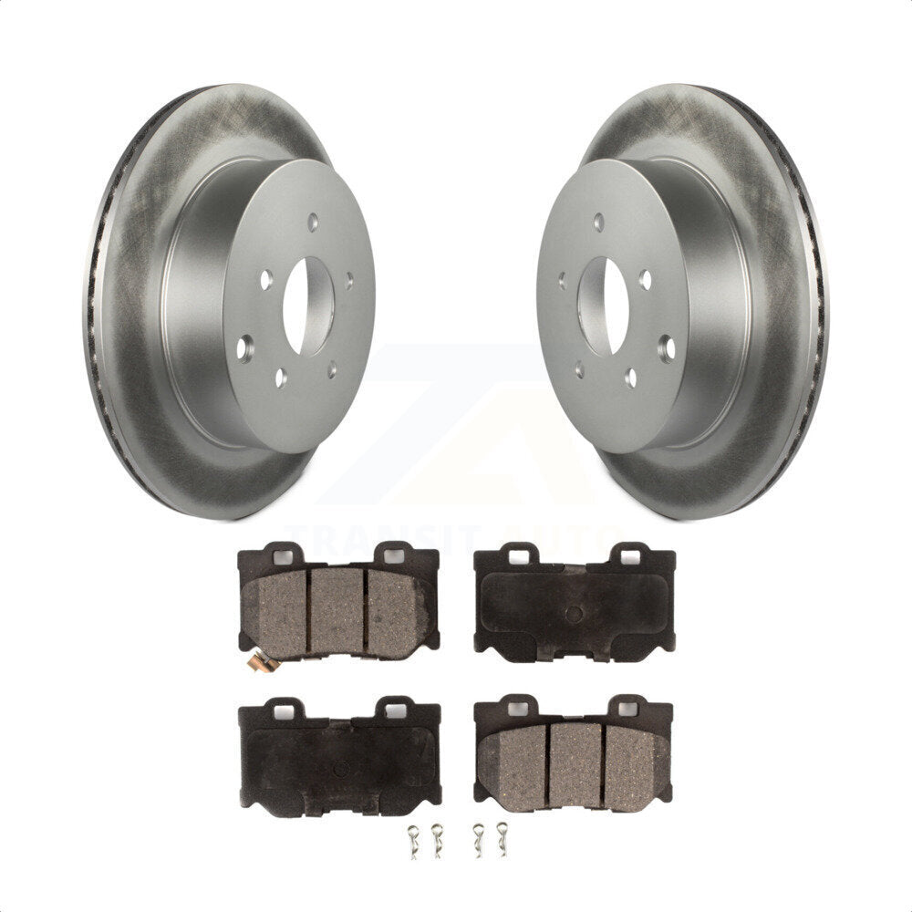 Rear Coated Disc Brake Rotors And Semi-Metallic Pads Kit For INFINITI Q50 Q60 Q70 KGF-102276 by Transit Auto