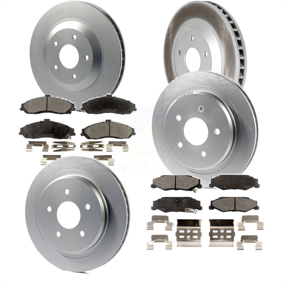 Front Rear Coated Disc Brake Rotors And Semi-Metallic Pads Kit (6Pc) For 1997-2004 Chevrolet Corvette KGF-102286 by Transit Auto