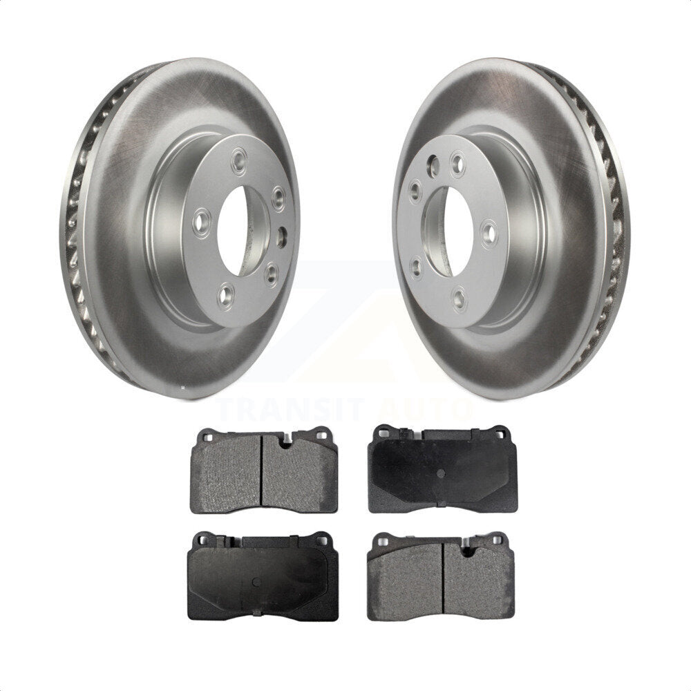 Front Coated Disc Brake Rotors And Semi-Metallic Pads Kit For Volkswagen Touareg KGF-102294 by Transit Auto