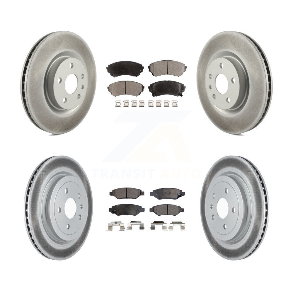 Front Rear Coated Disc Brake Rotors And Semi-Metallic Pads Kit For Cadillac CTS With Heavy Duty Brakes KGF-102323 by Transit Auto