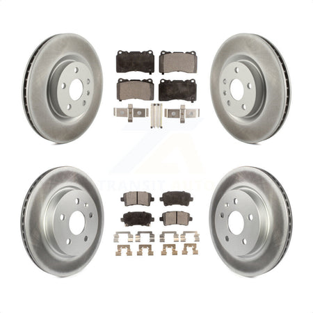 Front Rear Coated Disc Brake Rotors And Semi-Metallic Pads Kit For Cadillac XTS KGF-102327 by Transit Auto