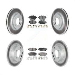 Front Rear Coated Disc Brake Rotors And Semi-Metallic Pads Kit For Mini Cooper Countryman Paceman Base KGF-102330