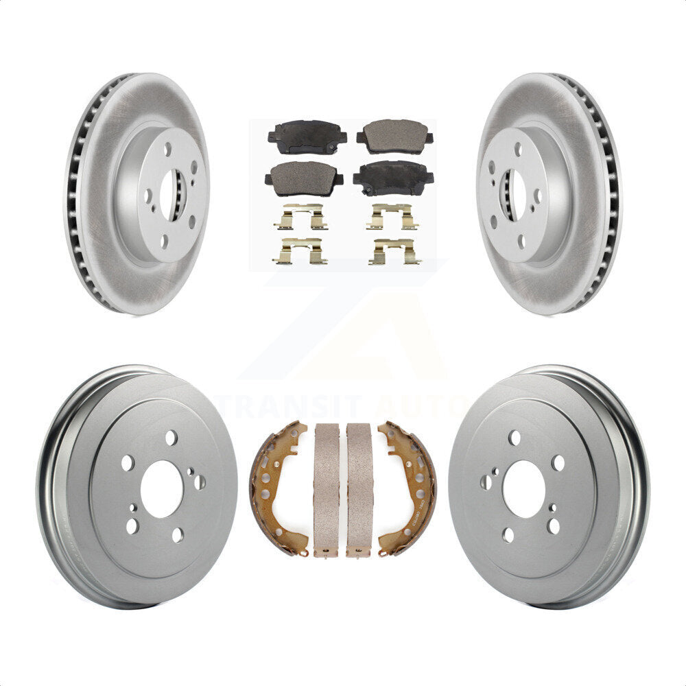 Front Rear Coated Disc Brake Rotors Semi-Metallic Pads And Drum Kit For 2004-2008 Toyota Prius KGF-102348 by Transit Auto