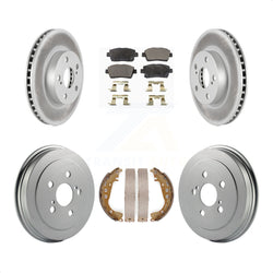 Front Rear Coated Disc Brake Rotors Semi-Metallic Pads And Drum Kit For 2004-2008 Toyota Prius KGF-102348