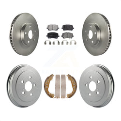 Front Rear Coated Disc Brake Rotors Semi-Metallic Pads And Drum Kit For Toyota Corolla KGF-102352