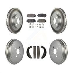 Front Rear Coated Disc Brake Rotors Semi-Metallic Pads And Drum Kit For Toyota Yaris KGF-102355