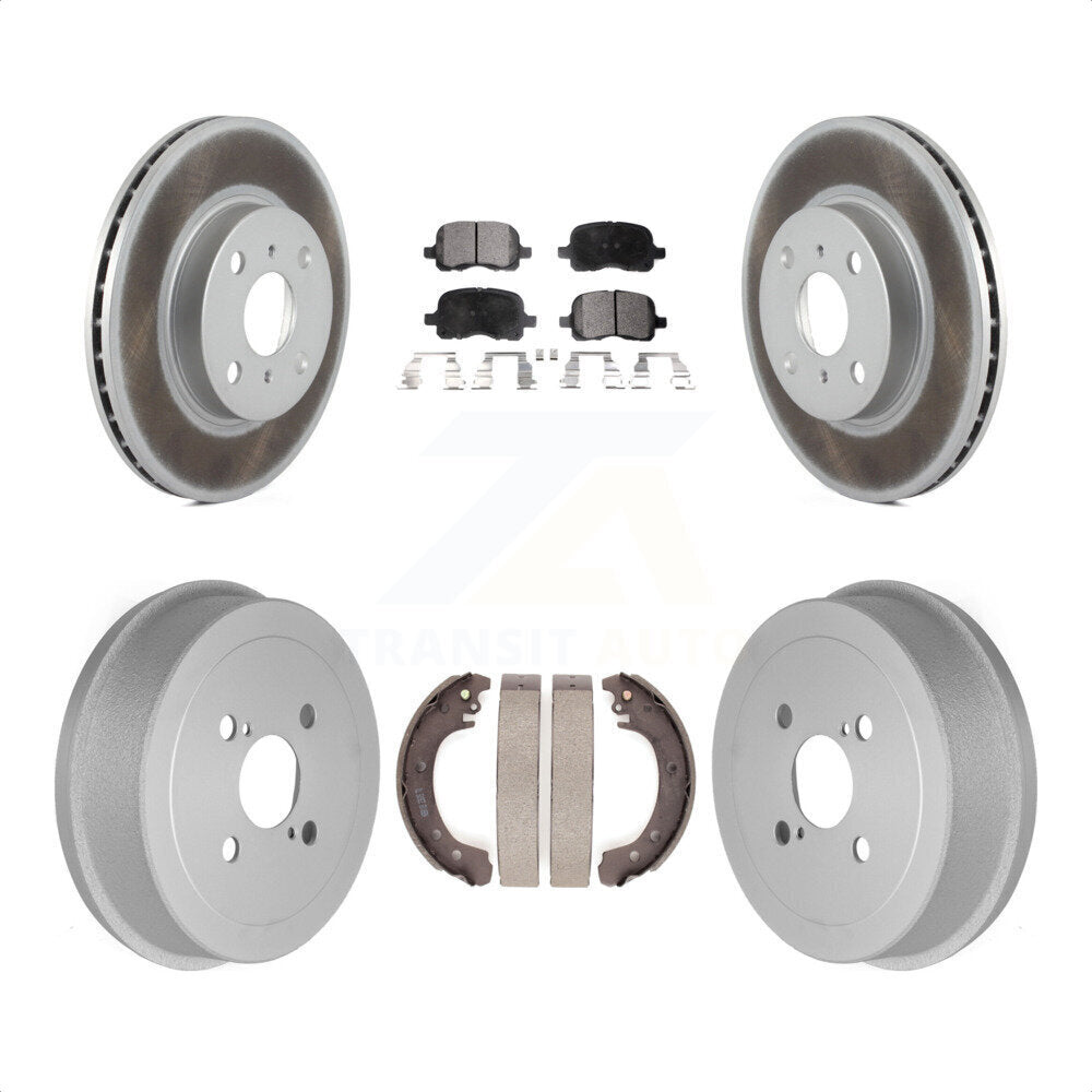 Front Rear Coated Disc Brake Rotors Semi-Metallic Pads And Drum Kit For 2002 Toyota Corolla From 04 02 KGF-102360 by Transit Auto