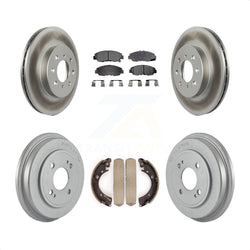 Front Rear Coated Disc Brake Rotors Semi-Metallic Pads And Drum Kit For Honda Civic KGF-102366